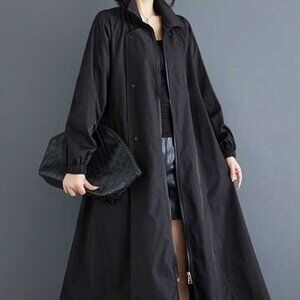Wholesale Long Sleeves Loose Buttoned Elasticity Pockets Split-Joint Zipper Lape